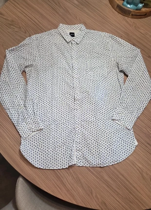 Wit overhemd met print van Hugo Boss maat L, merk: Hugo Boss, staat: Heel goed, maat: L, € 10,00, € 11,20 inclusief Kopersbescherming