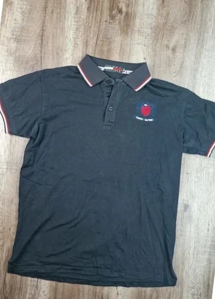 Polo Tommy Hilfiger noir col tricolore logo brodé écusson taille XXL Em022, brand: Tommy Hilfiger, condition: Very good, size: XXL, €4.00, €4.90 includes Buyer Protection