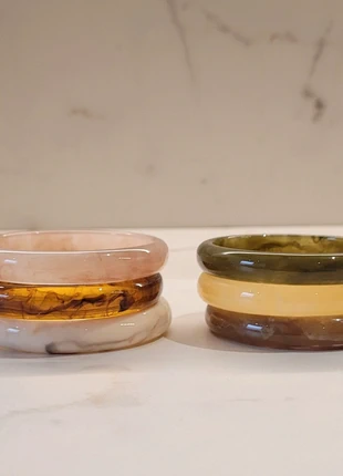 🌸 Titre : Lot de 6 Bracelets Joncs Résine Effet Nacré – Tons Miel, Caramel & Vanille 🍯, brand: sans marque, condition: Very good, €11.00, €12.25 includes Buyer Protection