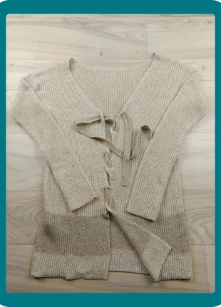 Pull Liu Jo crème à lacets dos style élégant et moderne maille brillante, brand: Liu Jo, condition: Very good, size: S / 36 / 8, €33.00, €35.35 includes Buyer Protection