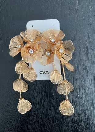 Asos design : boucles d'oreilles fleurs strass doré, brand: ASOS Design, condition: New without tags, €7.00, €8.05 includes Buyer Protection