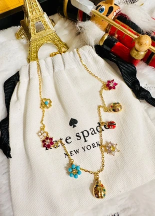📿 Collier Kate Spade New York – Fleurs & Coccinelles – Zirconium, émail et perles, brand: Kate Spade, condition: Very good, €45.00, €47.95 includes Buyer Protection Pro