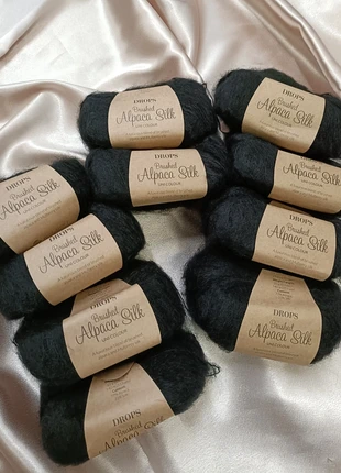 10 balls brushed alpaca silk color 16, marca: Drops, estado: Novo sem etiquetas, €23.00, €24.85 inclui Proteção do Comprador Pro