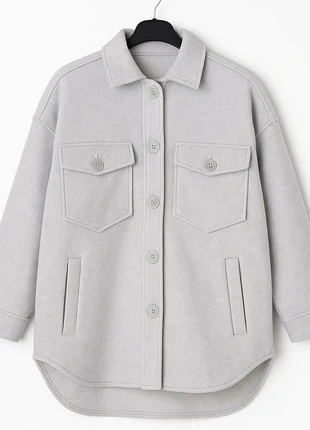 Veste-Chemise Longue Grise Stradivarius - Taille XS, Chaude & Tendance, marca: Stradivarius, estado: Muito bom, tamanho: XS / 34 / 6, €18.00, €19.60 inclui Proteção do Comprador