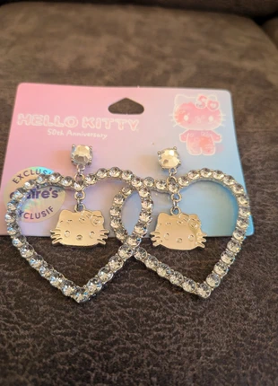 Hello kitty 50th anniversary bling earrings brand new silver coloured with diamontes, brand: Hello Kitty, condition: New with tags, £2.95, £3.80 includes Buyer Protection