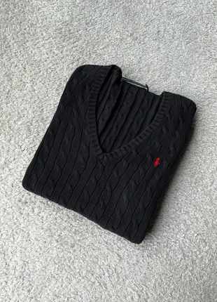 Pull Ralph Lauren Torsadé Col V Noir, brand: Ralph Lauren, condition: Very good, size: XL / 42 / 14, €55.00, €58.45 includes Buyer Protection Pro