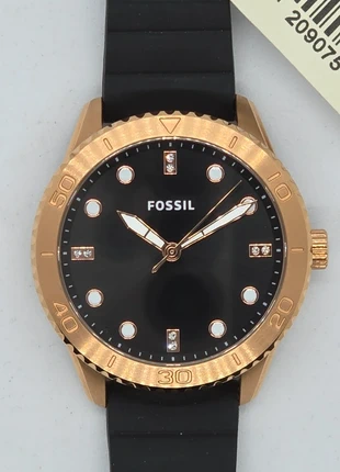 Montre fossil femme Bracelet Silicone noir BQ3892, merk: Fossil, staat: Nieuw met prijskaartje, maat: 30–38 mm, € 59,00, € 62,65 inclusief Kopersbescherming Pro