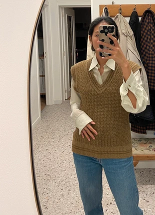 Vintage khaki mohair oversized knitted vest, marque: Vintage Dressing, état: Très bon état, taille: L / 40 / 12, 15,00 €, 16,45 € Protection acheteurs incluse