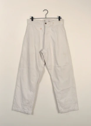Vintage french military white cotton canvas fatigue pants made in France circa 1930-40 (4099), brand: french military 1930, condition: Good, size: W32, €150.00, €158.20 includes Buyer Protection Pro