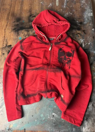 Hoodie zipped-up sweater Opium gothic emo y2k style, marca: Opium, estado: Bom, tamanho: XS / 34 / 6, €27.00, €29.05 inclui Proteção do Comprador