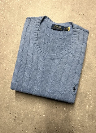 Torsadé Ralph Lauren bleu clair pull col rond sweat cable knit PR4-3, marca: Ralph Lauren, estado: Muito bom, tamanho: XXL, €49.90, €53.10 inclui Proteção do Comprador Pro