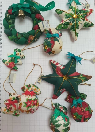 Lot de 9 decorations de sapin de noel vintage en tissu. Tres bon etat., marque: Naraya, état: Très bon état, 12,00 €, 13,30 € Protection acheteurs incluse