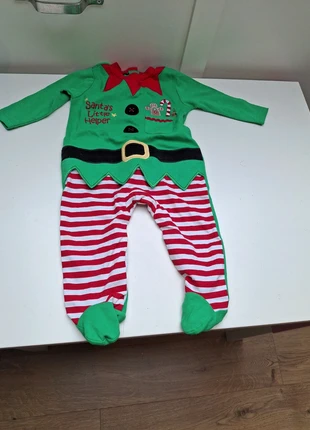 Kerstpakje Santa’s Little Helper – rood/groen gestreept – 60 cm – zeer goed, état: Très bon état, taille: 3-6 mois / 62 cm, 5,00 €, 5,95 € Protection acheteurs incluse