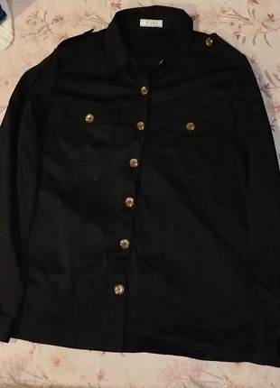Camisa Chaqueta Negra Botones Estilo Militar Chemise Surchemise Military Chic Noir, marque: Local, état: Très bon état, taille: L / 40 / 12, 5,00 €, 5,95 € Protection acheteurs incluse