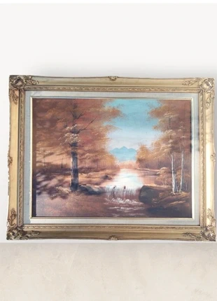 Grand tableau ancien – Huile sur toile signée C. V. Elly | Paysage automnal | Faire offre, brand: Signature, condition: Very good, €85.00, €89.95 includes Buyer Protection Pro