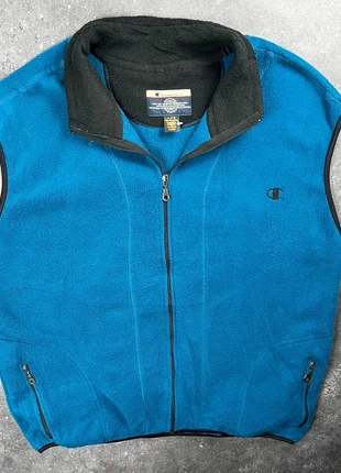 Gilet sans manches Champion polaire bleu vintage - XL homme - polyester 2PL 67, merk: Champion, staat: Heel goed, maat: XL, € 16,00, € 17,50 inclusief Kopersbescherming Pro