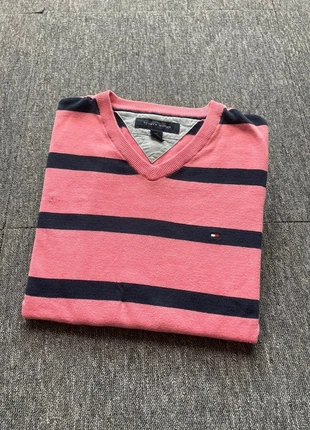 Pull, sweat,, pull col V rose rayé bleu, tommy hilfiger taille s, logo drapeau, style old money, marque: Tommy Hilfiger, état: Très bon état, taille: S / 36 / 8, 13,00 €, 14,35 € Protection acheteurs incluse