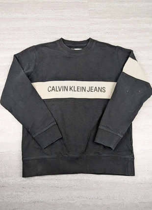 Sweat bicolore Calvin Klein Jeans – L - Crewneck - gris & noir, marque: Calvin Klein, état: Très bon état, taille: L, 15,00 €, 16,45 € Protection acheteurs incluse