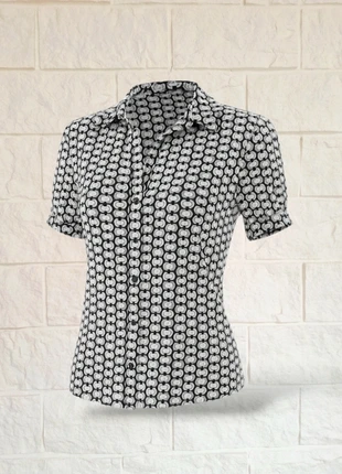 Chemisier Imprimée rétro vintage - Taille 38/M, marca: Promod, estado: Muito bom, tamanho: M / 38 / 10, €5.99, €6.99 inclui Proteção do Comprador