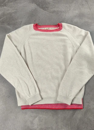 Pull cachemire maille fine Bellerose col contrasté beige – Femme S, marque: Bellerose, état: Très bon état, taille: S / 36 / 8, 85,00 €, 89,95 € Protection acheteurs incluse