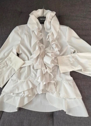 Camicia bianca Piazza Italia manica lunga volants elasticizzata tg S, marke: Piazza Italia, zustand: Neu, größe: S / 36 / 8, 16,00 €, 17,50 € inklusive Vinted-Käuferschutz