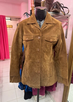 Chaqueta marrón tendencia piel vuelta ante serraje vintage, marque: Vintage Dressing, état: Très bon état, taille: S / 36 / 8, 75,00 €, 79,45 € Protection acheteurs (Pro) incluse