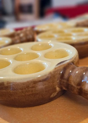 Lot de 5 plats à escargots en grès | Vaisselle vintage repas de fête Noël - Très bon état, marque: Inconnu, état: Très bon état, 20,00 €, 21,70 € Protection acheteurs incluse