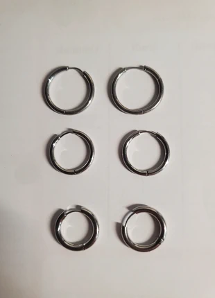 Lot 3 créoles argentées acier inoxydable cadeau Noël anniversaire tendance, marca: Créoles argentées, estado: Muy bueno, 12,00 €, 13,30 € Protección al comprador Pro incluida