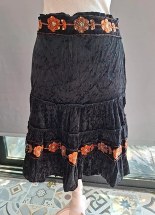 🖤Jupe vintage bohème noire à sequins brodés, brand: Vintage Dressing, condition: New with tags, size: L / 40 / 12, €29.00, €31.15 includes Buyer Protection