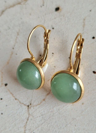 B.O dormeuses Aventurine verte (12mm), merk: Creatrice, staat: Nieuw zonder prijskaartje, € 9,00, € 10,15 inclusief Kopersbescherming Pro