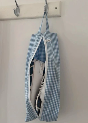 Sac de rangement pour chaussures – bleu à carreaux - Handmade, brand: Fait Main, condizioni: Nuovo con cartellino, €15.00, €16.45 include la Protezione acquisti Pro