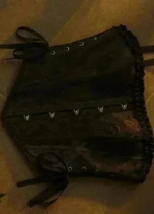 Corset Satiné Noir Brocart – Gothique / Y2K / Romantique / Nuit / Audacieux, marque: Solstice Nocturne, état: Très bon état, taille: M / 38 / 10, 37,99 €, 40,59 € Protection acheteurs (Pro) incluse