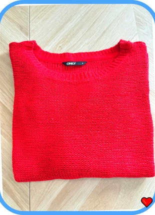 (4) Pull rouge en maille ONLY / Red knit sweater – Taille S / Size S, marque: ONLY, état: Très bon état, taille: M / 38 / 10, 14,00 €, 15,40 € Protection acheteurs incluse