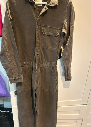 Pull&Bear grey denim jumpsuit / boilersuit – size S, utility fit, tall friendly, merk: Pull & Bear, staat: Heel goed, maat: S / 36 / 8, € 6,99, € 8,04 inclusief Kopersbescherming