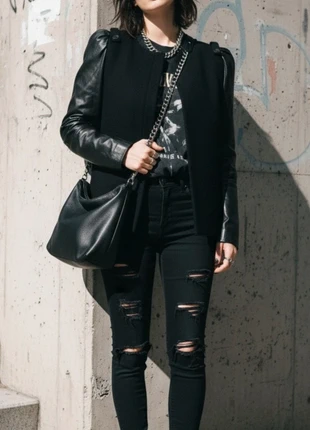 MAJE Black Wool & Lambskin Jacket, Size EU 38 NEW, marque: Maje, état: Très bon état, taille: S / 36 / 8, 94,50 €, 99,93 € Protection acheteurs (Pro) incluse