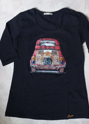 Tshirt nera caldo cotone Ean13 stampa Fiat 500, merk: EAN 13, staat: Nieuw zonder prijskaartje, maat: L / 40 / 12, € 15,00, € 16,45 inclusief Kopersbescherming