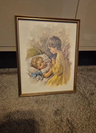Vintage Guardian Angel And Baby Picture Rectangle Brown Gold Frame Nursery Decor, brand: Vintage Guardian Angel And Baby Picture Rectangle , condition: Very good, £8.00, £8.94 includes Buyer Protection