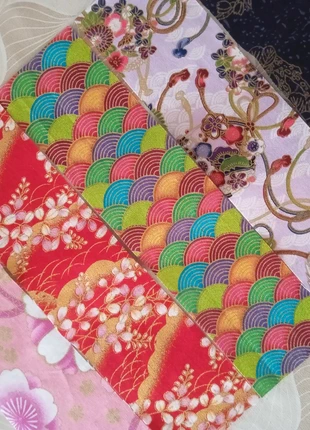 Lot 5 morceaux de tissu japonais 25 sur 6.5 cm, condizioni: Nuovo senza cartellino, €1.50, €2.28 include la Protezione acquisti