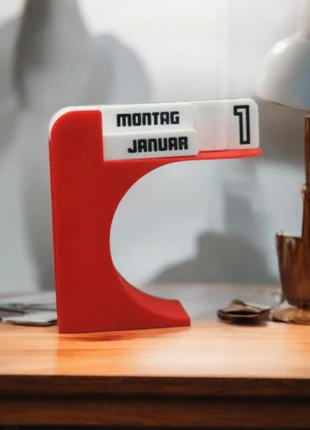 Calendrier de bureau style Memphis - Taille : 12 cm - Couleur : Rouge et Blanc, merk: Memphis, staat: Heel goed, € 34,90, € 37,35 inclusief Kopersbescherming