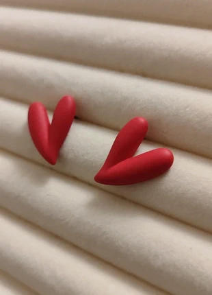 Viral Funky Red Heart Stud Earrings | Matte Resin Love Core | Cute & Playful Valentine's Gift, brand: Oliver Bonas, condition: Very good, £8.23, £9.34 includes Buyer Protection