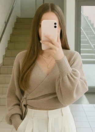 Gilet cache-cœur beige manches bouffantes taille S, marke: Balinéa & co, zustand: Sehr gut, größe: S / 36 / 8, 32,40 €, 34,72 € inklusive Vinted-Käuferschutz