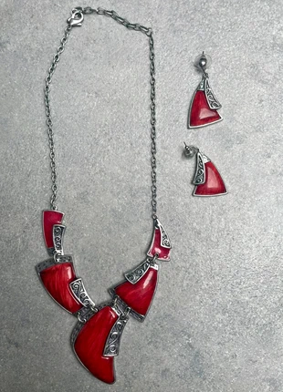 Collier neuf rouge & argenté – Boucles offertes, zustand: Neu, 3,00 €, 3,85 € inklusive Vinted-Käuferschutz