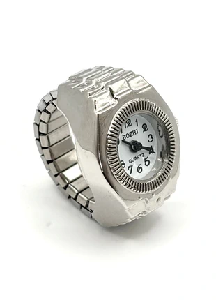 Vintage Silver Watch Ring – Unique Adjustable Timepiece with Clear Quartz Dial, condition: Very good, size: One size, £5.30, £6.27 includes Buyer Protection Pro