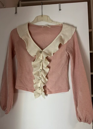 Cardigan rose style coréen, marque: Showcase, état: Bon état, taille: S / 36 / 8, 6,00 €, 7,00 € Protection acheteurs incluse