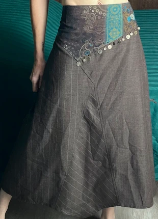 Jupe longue évasée ethnique taupe T.40, estado: Muy bueno, tamaño: L / 40 / 12, 17,70 €, 19,29 € Protección al comprador Pro incluida