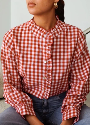 Blouse vichy rouge crème froufrous, marke: Vintage Dressing, zustand: Neu, größe: M / 38 / 10, 35,00 €, 37,45 € beinhaltet Vinted-Käuferschutz Pro