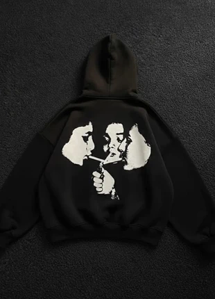 Hoodie Rétro 🚬 Noir Graphique Fumée - Oversize Streetwear Unisexe - M, marque: Vintage Dressing, état: Très bon état, taille: M, 72,90 €, 77,25 € Protection acheteurs incluse