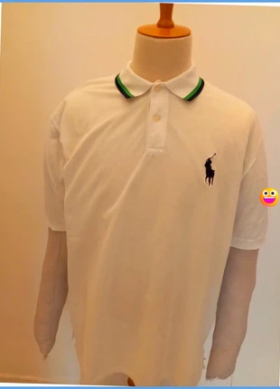 Polo Ralph Lauren vintage coton premium blanc gros logo brodé bleu pour homme taille XXL - 195cm, marke: Ralph Lauren, zustand: Sehr gut, größe: XXL, 39,00 €, 41,65 € beinhaltet Vinted-Käuferschutz Pro