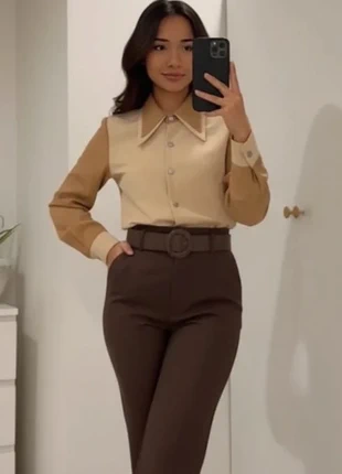 Chemise bicolore beige taille M, marque: Vintage Chic, état: Très bon état, taille: M / 38 / 10, 34,90 €, 37,35 € Protection acheteurs incluse