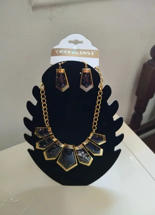 Conjunto de collar y pendientes, état: Neuf avec étiquette, 6,00 €, 7,00 € Protection acheteurs incluse